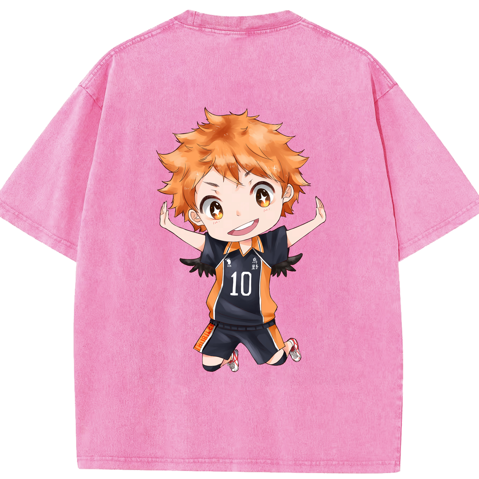 （画像用） ハイキュー!! Haikyu!! 綿100% ヴィンテージ風 半袖Tシャツ（背面プリント）